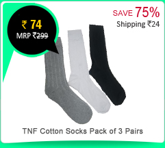 TNF Cotton Socks Pack of 3 Pairs
