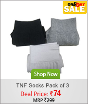 TNF Cotton Socks Pack of 3 Pairs rs. 74 