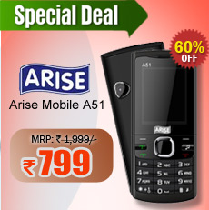 Arise Mobile A51 (Black)- with free Shipping