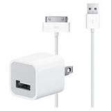NEW 2 IN 1 pack- Usb indian 2 pin Wall Charger + Data Sync Cable iPhone iPod
