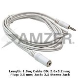 Amzer 3.5mm Male to 3.5mm Female Audio Cable