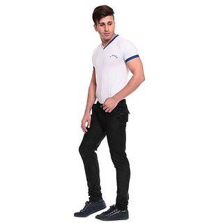 Rewa Men's Regular Fit Black Jeans