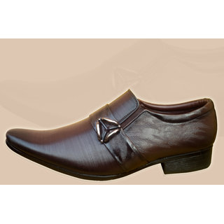 LT Brown Formal Slip On Shoe With Tpr Sole 