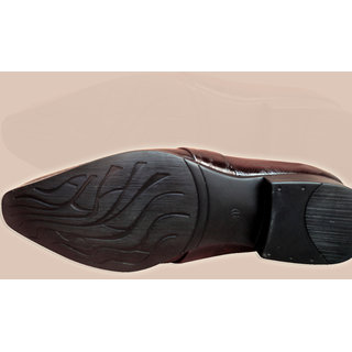 LT Brown Formal Slip On Shoe With Tpr Sole 