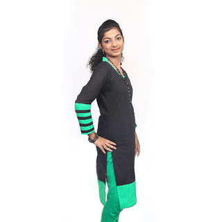 Affordable Women Flora 3/4th Sleeve Solid Womens Cotton Kurti 2025 at ShopCircuit | ONDC
