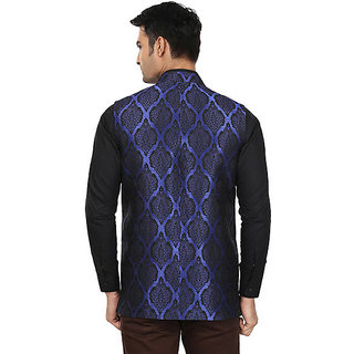 Stylish Men QDesigns Blue Plain Slim Nehru Jacket for Men 2025 at ShopCircuit | ONDC