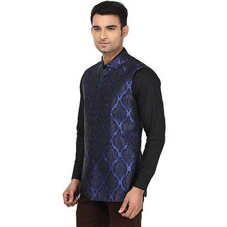 Stylish Men QDesigns Blue Plain Slim Nehru Jacket for Men 2025 at ShopCircuit | ONDC