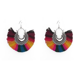 Sparkle  Silver Oxidized Multi Boho Gypsy Collection Tribal Jaipur Jewels Designer - Earrings | Buy online on ZillyBuy