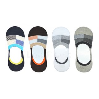 DDH Men Solid No Show Socks With Silicone Heel Grip(Pack of 4)-Linen - Socks | Buy online on ZillyBuy