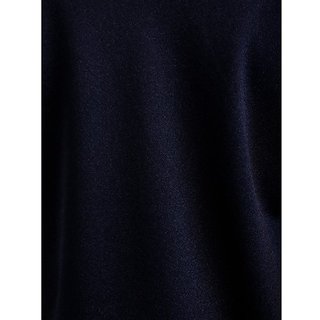 Stylish Women Miss Chase Women's Navy Blue Round Neck 3/4 Sleeve Solid Lace Semi Sheer Split Sle