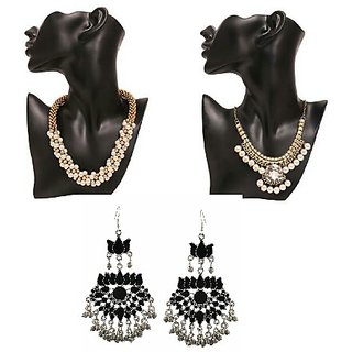 Combo of 2 oxidised  beads  necklace + oxidised earring - Jewellery Sets | Buy online on ZillyBuy
