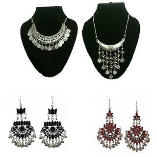 Minha Oxidised Designer Combo 4 for Women - Jewellery Sets | Buy online on ZillyBuy