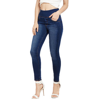 Top Women Miss Chase Women's Blue Super Skinny Fit Jeggings 2025 at ShopCircuit | ONDC