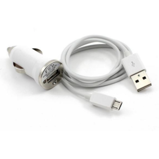 Combo of Car Charger + Charging cum Data Cable/USB Cable (Assorted colors)