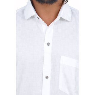 Premium Men Gloria White Slim Fit Cotton Men's Shirt 2025 at ShopCircuit | ONDC