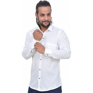 Premium Men Gloria White Slim Fit Cotton Men's Shirt 2025 at ShopCircuit | ONDC