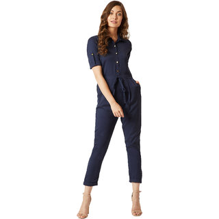Exclusive Women Miss Chase Women's Navy Cherish Your Love Tie-Up Jumpsuit 2025 at ShopCircuit | 