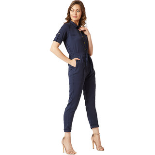 Exclusive Women Miss Chase Women's Navy Cherish Your Love Tie-Up Jumpsuit 2025 at ShopCircuit | 