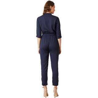 Exclusive Women Miss Chase Women's Navy Cherish Your Love Tie-Up Jumpsuit 2025 at ShopCircuit | 