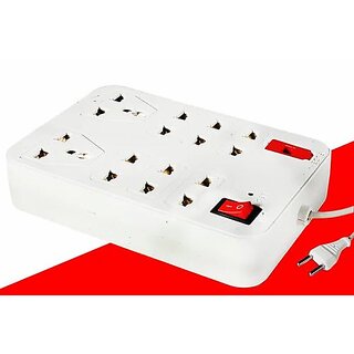 Imported Extension Cord Board with 4 yard wire - 8 Socket - 6 AMP - Power Strip ON / OFF Switch and indicator .2 core Ro