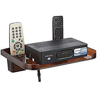 HFK Brown Set Top Box stand With 2 Remote Holder And 2Screw free - Hardware, Tools and Home Safety | Buy online on ZillyBuy