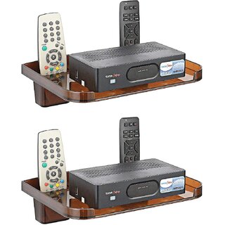Pack of 2 HFK BrownSet Top Box stand With 2 Remote Holder And Screw free - Hardware, Tools and Home Safety | Buy online on ZillyBuy