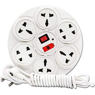 HFK Eight switches Round Extension Cord With 2 mtr.Long Wire - Hardware, Tools and Home Safety | Buy online on ZillyBuy