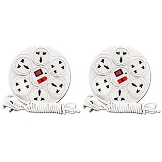 Pack of 2 HFK Eight switches Round Extension Cord With 2 mtr. Wire - Hardware, Tools and Home Safety | Buy online on ZillyBuy