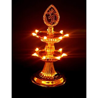 HFK Electric Golden Diya Decorative for Diwali Puja. Double Layer set of 1 For Diwali, - Electricals | Buy online on ZillyBuy