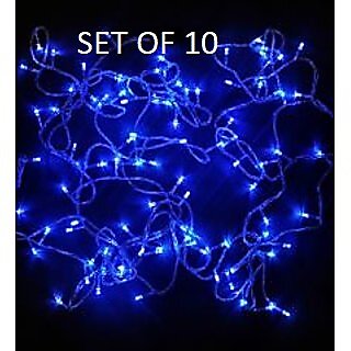 HFK 5 mtr. Pack of 10 Blue Diwali Rise Light Jhalar, - Electricals | Buy online on ZillyBuy