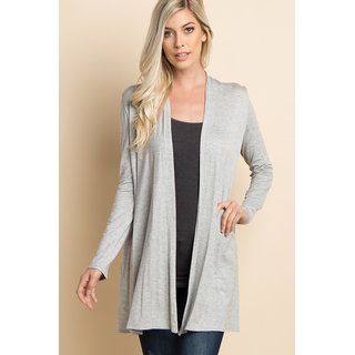 Vivient Women Grey Full Sleeve Long Shrug