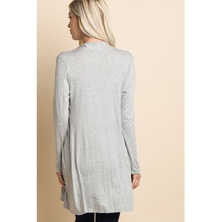 Vivient Women Grey Full Sleeve Long Shrug