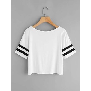 Vivient Women White Plain Cross Neck Top