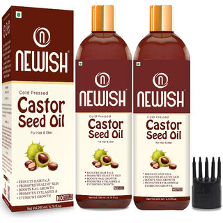 newish castor oil for hair growth 100 pure organic for dry skin nail care eyelashes 200ml