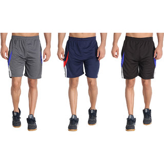MRD RUNNING  SPORTS SHORTS COMBO WITH ZIPPER POCKETS (FREE SIZE WAIST 28 to 34 INCH) (PACK of 3) - Track Pants | Buy online on ZillyBuy