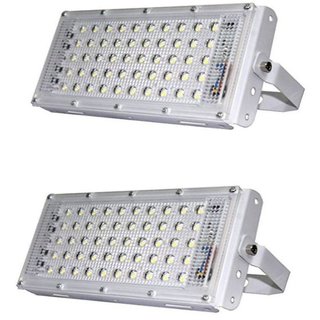 50 Watt Ultra Thin Slim IP65 Metalled Flood Outdoor Light Cool White Waterproof Brick Light 50W (Pack of 2)