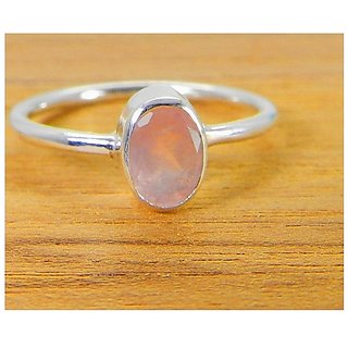 Certified 6.5 Carat silver rose quartz  Ring by JAIPUR GEMSTONE