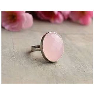 7 Ratti rose quartz Ring with Natural Silver rose quartz  Stone by JAIPUR GEMSTONE