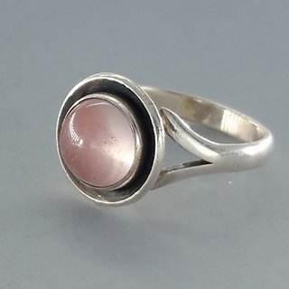 rose quartz original and lab certified 7 25 ratti silver ring for astrological purpose by jaipur gemstone
