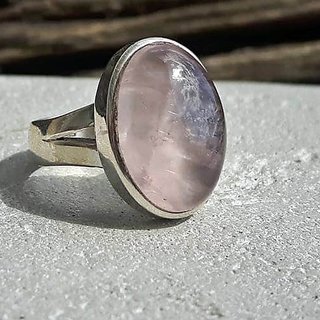 6.5 carat pure  rose quartz  Silver Ring by JAIPUR GEMSTONE