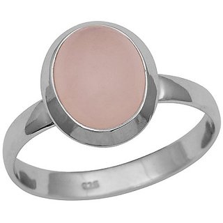 rose quartz Stone Silver Ring 6.5 carat by JAIPUR GEMSTONE