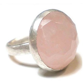 Natural rose quartz 7.25 Carat silver Ring  by JAIPUR GEMSTONE