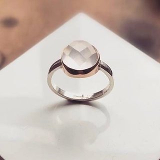 7 Ratti rose quartz Silver Ring for Unisex by JAIPUR GEMSTONE