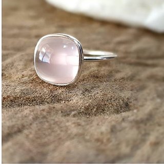 100 natural 6 5 carat rose quartz silver ring by jaipur gemstone