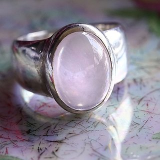 rose quartz Ring in 7.25 carat sterling silver by JAIPUR GEMSTONE