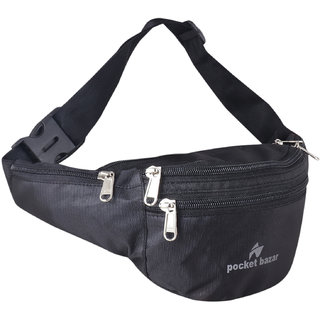 pocket bazar Black Waist Bag Waist Bag  (Black) pocket bazar Black Waist Bag Waist Bag  (Black)