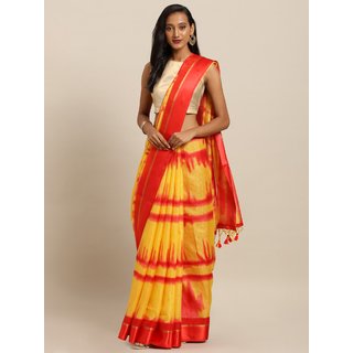 Meia Yellow & Red Supernet Printed Kota Saree - Sarees | Buy online on ZillyBuy