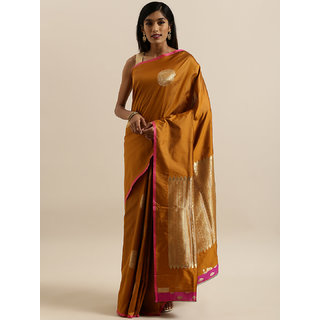 Meia Black & Gold-Colored Silk Blend Woven Design Banarasi Saree - Sarees | Buy online on ZillyBuy