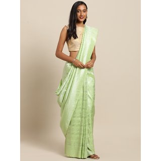 Meia Green Silk Blend Woven Design Baluchari Saree - Sarees | Buy online on ZillyBuy