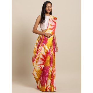 Meia Mustard Yellow & Red Supernet Dyed Kota Saree - Sarees | Buy online on ZillyBuy